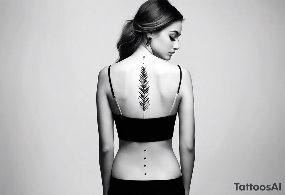 Spine tattoo, sexy, dots tattoo idea