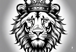 lion wearing crown tattoo idea