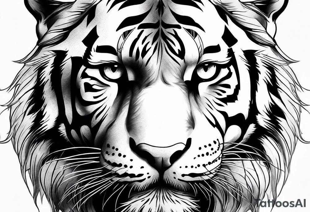 Tiger head tattoo idea