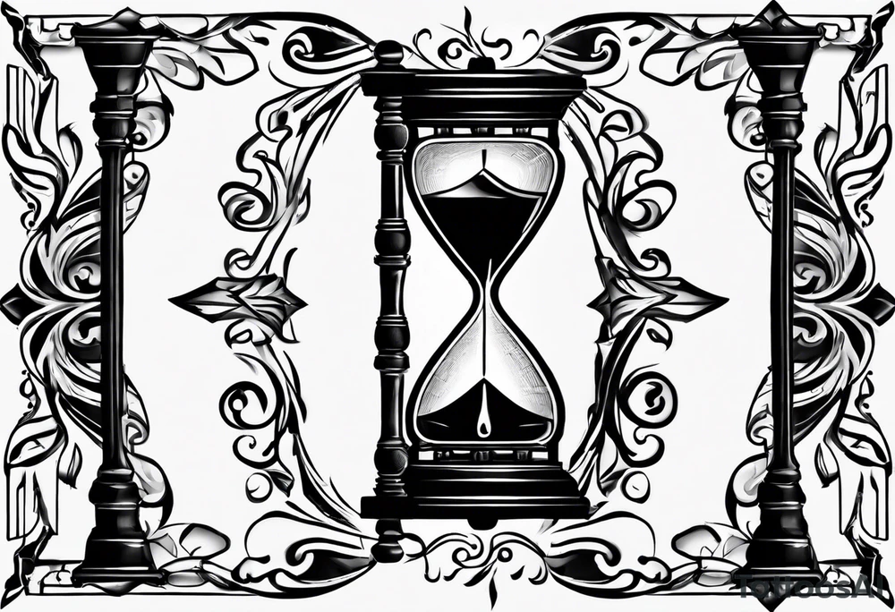 American traditional hourglass tattoo idea