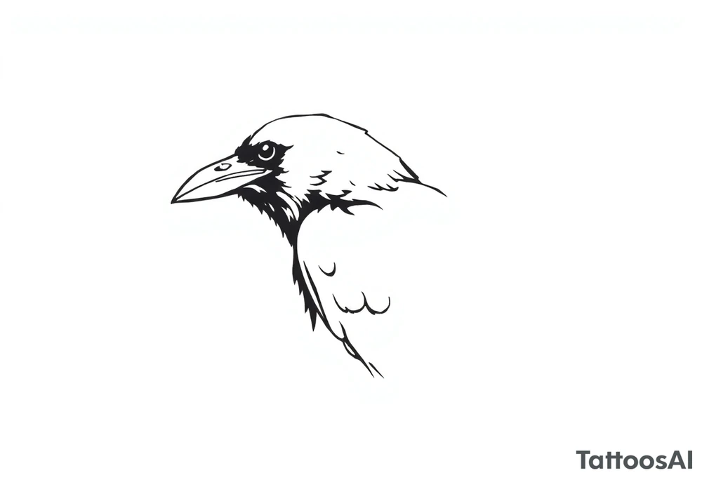 beautiful raven looking over its shoulder tattoo idea