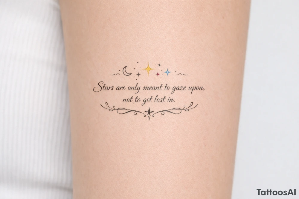 Stars are only meant to gaze upon not to get lost in tattoo idea