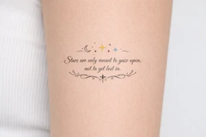Stars are only meant to gaze upon not to get lost in tattoo idea