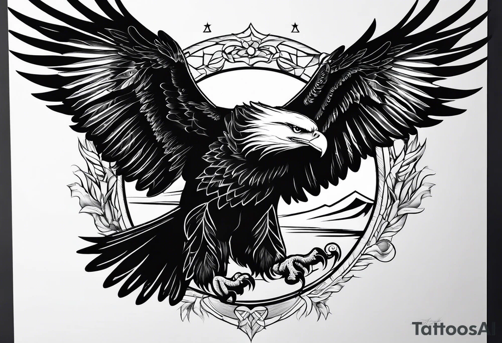 supper  flying eagle tattoo idea