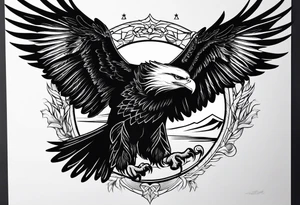 supper  flying eagle tattoo idea