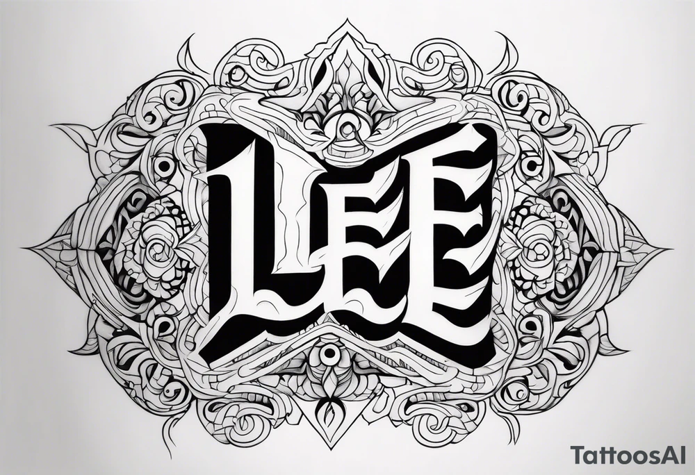 Curly font 
 Lee tattoo idea