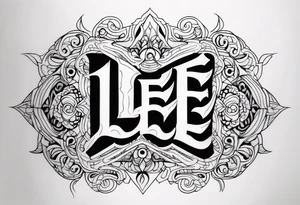 Curly font 
 Lee tattoo idea