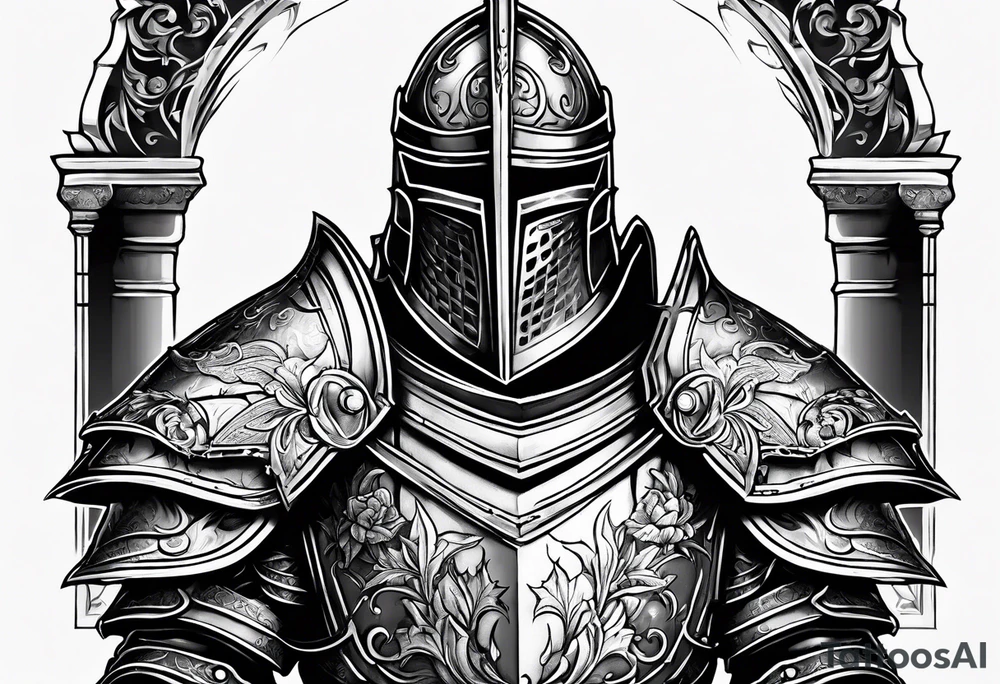 knight with heavy armor tattoo idea