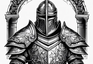 knight with heavy armor tattoo idea