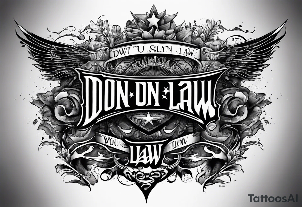 Wu-Tang font saying down by Law tattoo idea