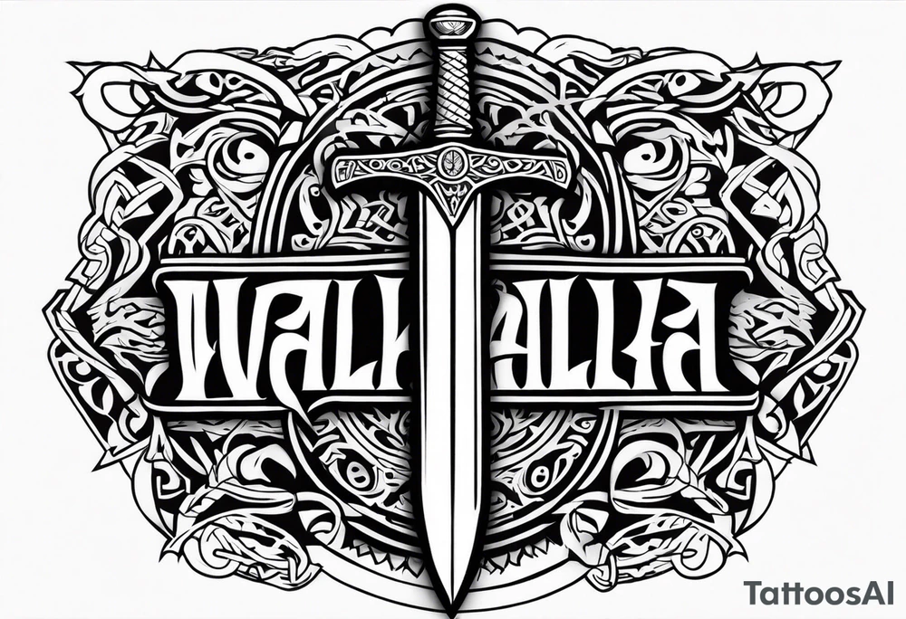Viking sword Valhalla tattoo idea