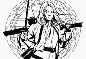 kill bill inspired minimalist tattoo idea