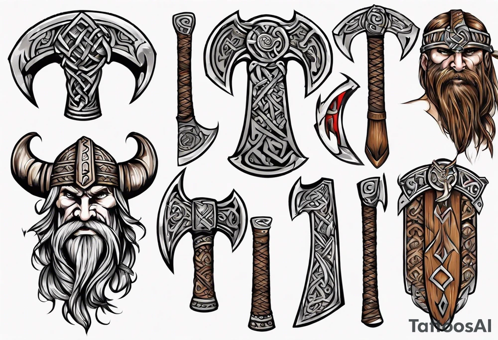 a viking axe tattoo idea