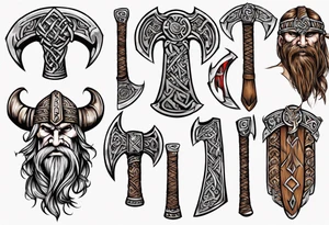 a viking axe tattoo idea