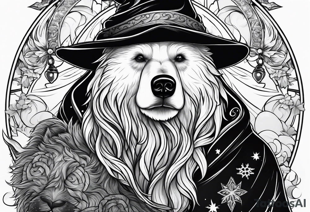 Snow Bear Wizard tattoo idea