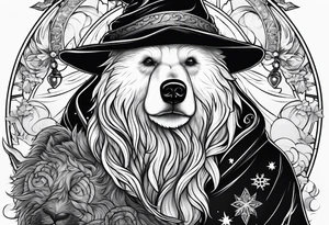 Snow Bear Wizard tattoo idea