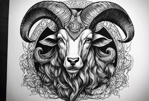 Devil with goat horns tattoo idea