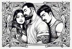 symbolic, son and daughter, rectangle, reverse tattoo tattoo idea