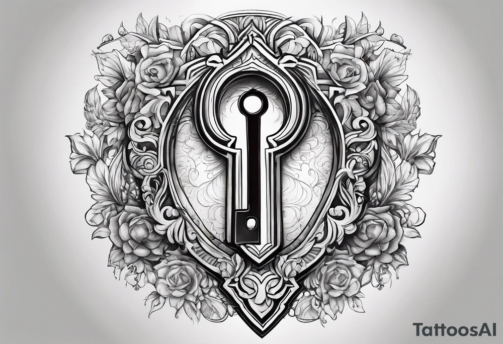 Key and keyhole tattoo idea