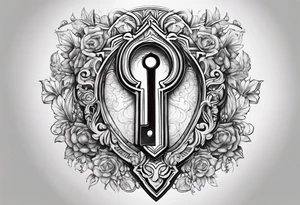 Key and keyhole tattoo idea