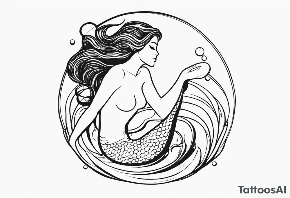 Mermaid in water tattoo idea