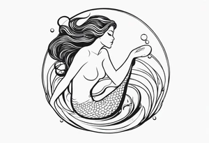 Mermaid in water tattoo idea