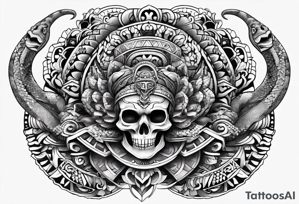 aztec snake sleeve tattoo idea