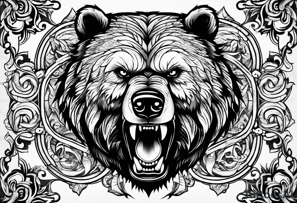 angry bear tattoo idea