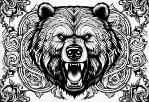 angry bear tattoo idea