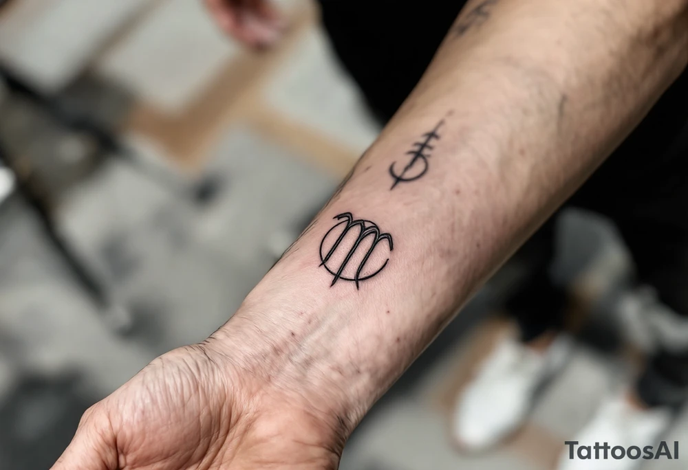 astrology moonsign aquarius in rough / mysterious aesthetic astrology inspired tattoo idea