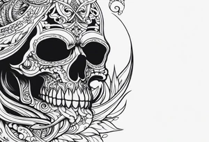 Evil navy coverup skull squid tattoo idea