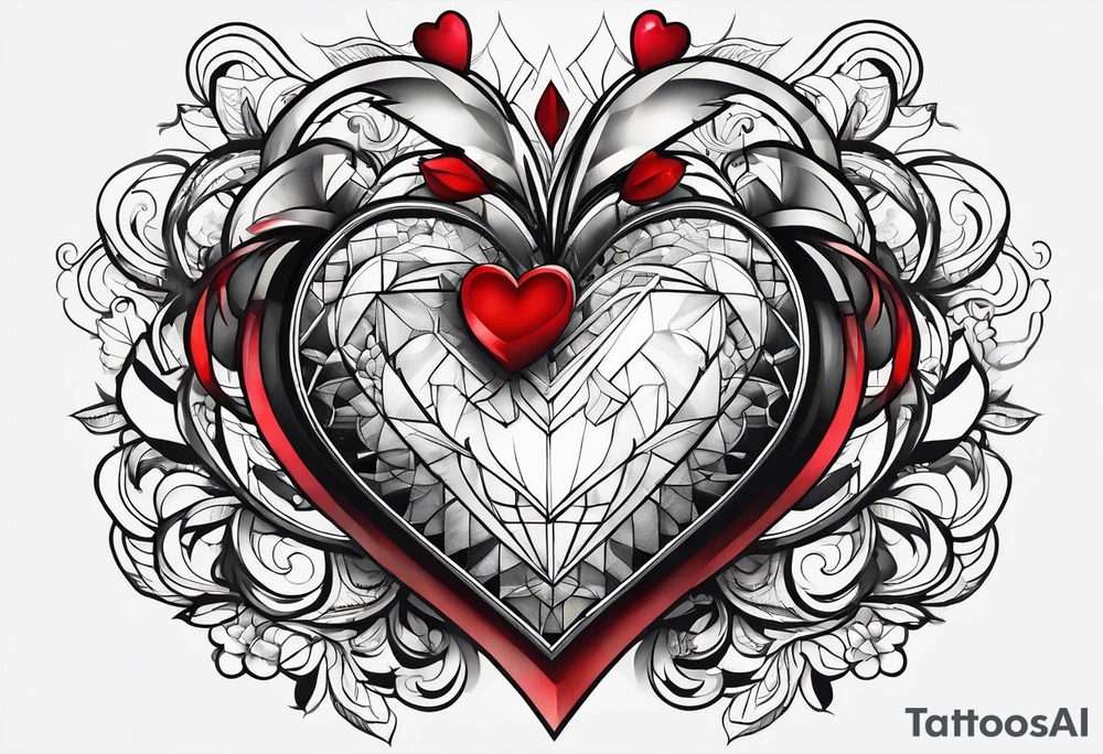 Heart with click in middle hands on 8 and 5 tattoo idea