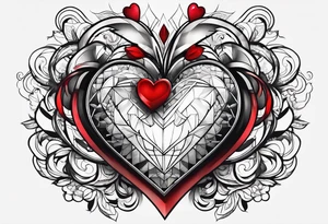 Heart with click in middle hands on 8 and 5 tattoo idea