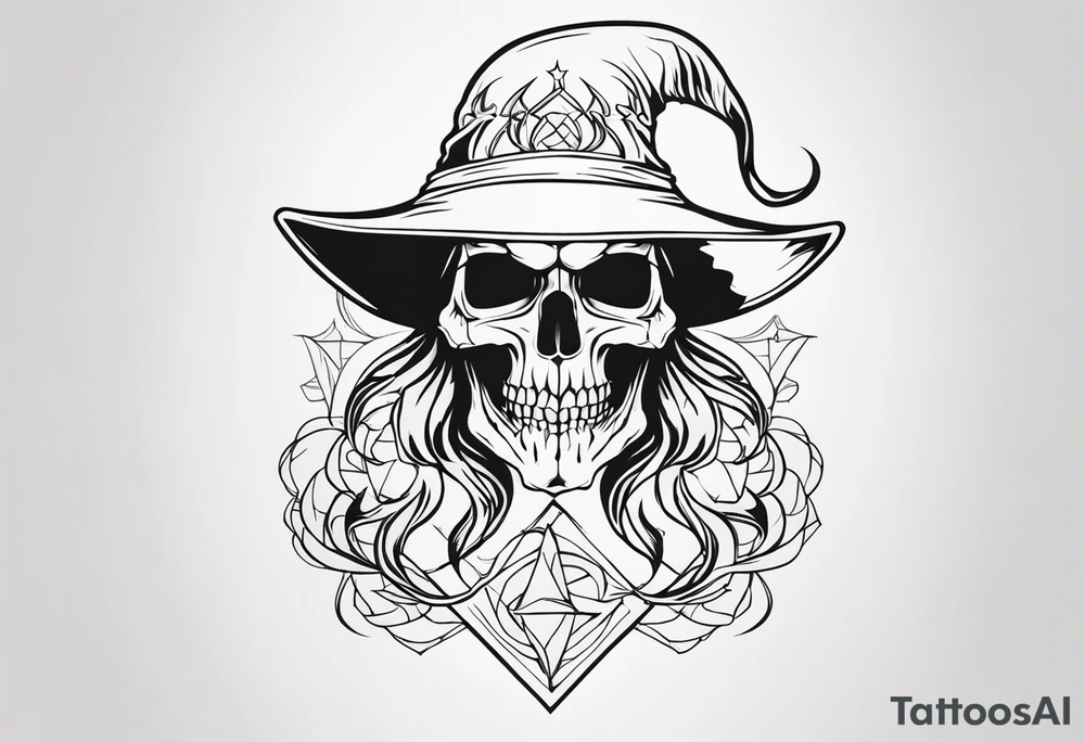 skull wizard tattoo idea