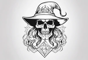 skull wizard tattoo idea