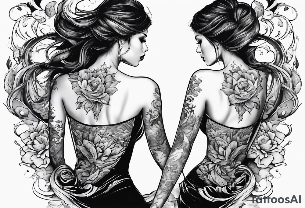 girl on her back floating in water
aerial view tattoo idea