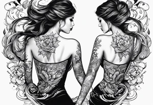 girl on her back floating in water
aerial view tattoo idea