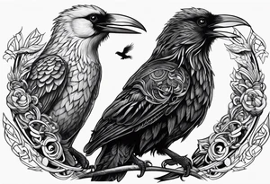 Hugin y munin peleando tattoo idea