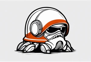 hermit crab wearing a storm trooper helmet tattoo idea