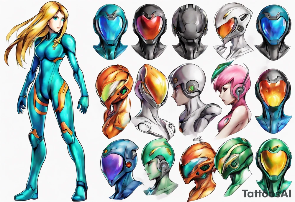 zero suit samus aran anime tattoo idea