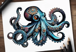Octopus, gears tattoo idea