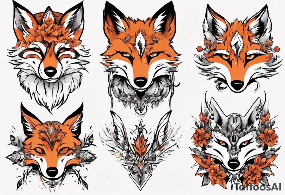 eulenkörper fuchsgesicht tattoo idea