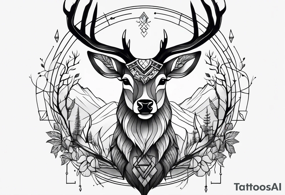 mathematical deer tattoo idea