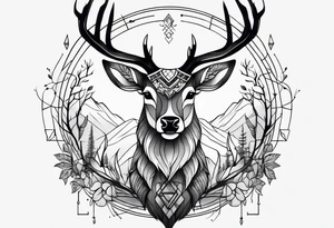 mathematical deer tattoo idea