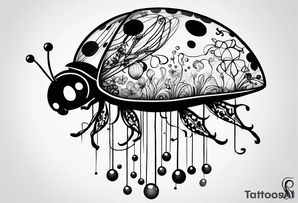 very minimalist combination of a ladybug, the letter ‘s’, a jellyfish and a swing tattoo idea