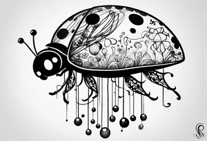 very minimalist combination of a ladybug, the letter ‘s’, a jellyfish and a swing tattoo idea