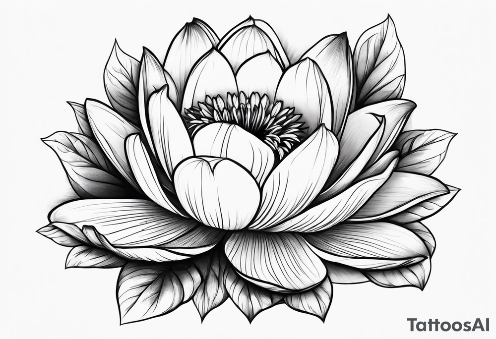 a tattoo with a waterlily and a gladiolus with two surnames tattoo idea