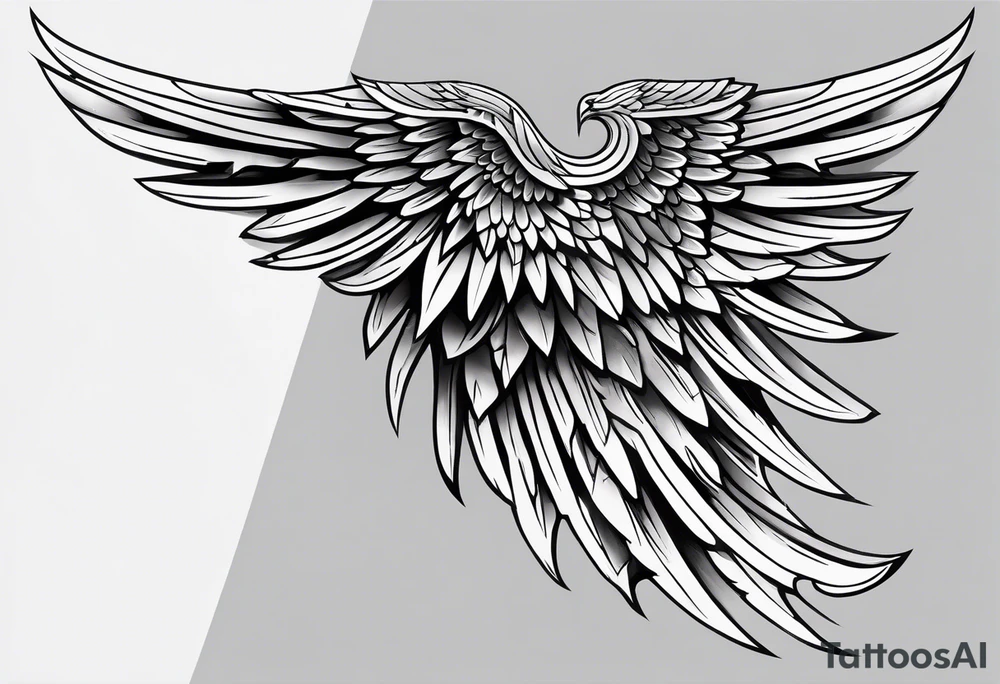Dark angel wing tattoo idea