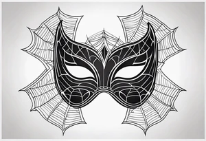 masquerade mask with spider webs tattoo idea