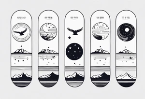 Line up neck with sparrow and the saying keep your feet on the ground and your eyes on the stars tattoo idea